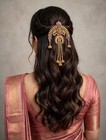 South Indian Antique Gold Plated Temple Lakshmi Jada Billai Hair Clip For Woman 