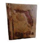 Vintage  Wood   Faux Leather Photo Album Scrapbook Florida 