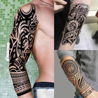 20 Sheets Extra Large Maori Full Arm Sleeve Temporary Tattoos For Men Women