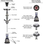20  Hookah Set 2 Hose Premium Shisha Hookah Kit With Glass Vase  Ceramic Bowl An