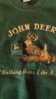 Vintage John Deere Buck Logo Heavyweight Cotton Sweatshirt Green Mens L Usa Rare