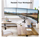 Huanuo Triple Monitor Mount Full Articulating Fit Three 17 -32  Clamp Silver Gas