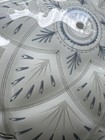 Vintage Art Deco Frosted Glass Ceiling Light Shade Blue Floral Flush Mount
