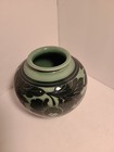 Korean Celadon Green Crackle Glaze Round Floral Flowers Vase 5 25 x 5 25 