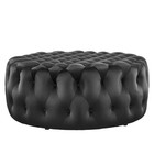 Modway Amour Button Tufted Round Velvet Ottoman In Black Eei-5469-blk