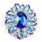 Large Blue Crystal Rhinestone Brooches Bridal Bouquet Brooch Woman s Gift