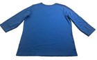 Ll Bean T Shirt Top Womens Large Regular Blue Scoop Neck Stretch Long Sleeve Tee