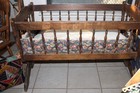 Vintage Jenny Lind Wooden Baby Cradle   Bassinet   Crib With Lace