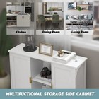 White Buffet Cabinet With Storage wooden Narrow Sideboard Entryway Cabinets m   