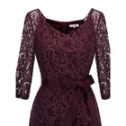 Elegant Romantic Retro Vintage Swing Lace Bridesmaid Prom Dress With Belt S New