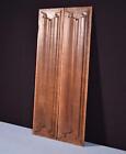Antique Pair Of French Gothic Revival Panels In Solid Oak W linen Fold Carvings