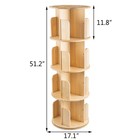 360   Rotating Bookshelf Wood Bookcase Storage Shelf Freestanding Display Rack