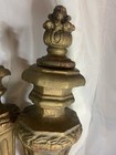 4 Vtg 18    Hand Carved Gilt Fluted Carved Finial Wood Posts Corbels Architectural