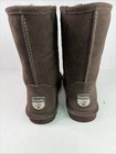 Bearpaw Elle Short Chocolate Suede Fur Lined Pull On Women   s Sz 8 No Box