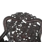 Antique Chinese Deeply Carved Rosewood Figural Queen Chair With Dragons C1920