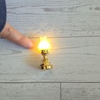 Dollhouse Miniatures 1 12 Battery Operated Lighted Table Lamp Gold White