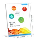 Bluevalley Acrylic Sign Holder 8 5x11 Vertical - Clear Slanted Back Plastic Pape