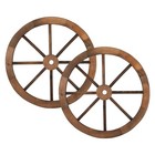 2 X 24  Wooden Wagon Wheel High Quality Fir Wood For Indoor Outdoor No Assembly
