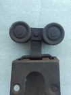 Two  2  Antique Rw  Barn Door Rollers Hangers With Brackets Vintage Pair