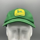 Kids John Deere K-products Snapback Hat Cap Vtg Made Usa Adjustable Patch Green