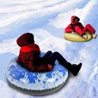 Set Of 2 Snow water Tubes Inflatable W  Handles  Heavy Duty Winter Snow Sled