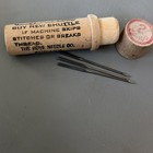 Vintage Boye Wooden Sewing Needle Holder Case 12 40-100 W needles