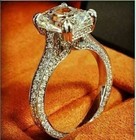 Art Deco Antique Vintage 3 90 Ct White Diamond Wedding Ring 925 Sterling Silver