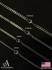 18-24  Stainless Steel Silver Chain Cuban Curb Mens Men Womens Necklace 2-4 5 Mm
