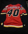 Jordan Leopold Game Worn Calgary Flames Used Jersey 2008-09 Season