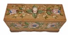 Painted Wood Recipe Box Card Holder Large Organizer Floral