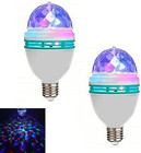 2-pack Rotating Led Strobe Bulb Rgb Multi Changing Color Crystal Stage Light    