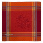 French Provencal Set Of 6 Cotton Red Napkins Flowers - Made In France