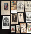 Antique Holy Prayer Card Lot Jesus On The Cross  Saints  Lithographs  French