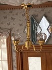 1 12 Dollhouse Miniatures 2 Arm Clear Globe Chandelier Ceiling Battery Led Light