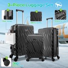 3 Piece Abs Luggage Set With Wheels Hardshell Suitcases With Tsa Lock Hardside