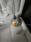 Urn Necklace Heart Murano Style Keepsake Cremation Ashes Jewelry