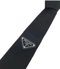 Black Men   s Prada Re Nylon Tie Triangle Logo