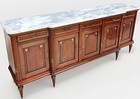 Antique French Louis Xvi Marble-top Mahogany Breakfront Enfilade Sideboard 99    W