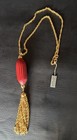 Rare Estate Find Vintage Givenchy Runway Large Burgundy Stone Tassel Necklace
