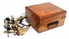 Vintage Heavy German Working Sextant 8  Marine Nautical Collectible W Wooden Box