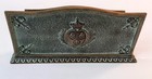 Mail Holder Bronze Patina Signed Le Verrier Coat Of Arms Lily Flower Royal Crown