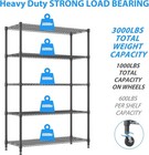 Heavy Duty Wire Shelving Unit With Wheels  Commercial Adjustable Metal Shelves 