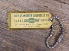 Vintage Chevy Bowtie Keychain Fob Chevrolet Sales   Service Hillsboro Texas