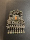 Vintage Matilde Poulat Matl Taxco Mexico Silver Turquoise   Coral Pin Brooch