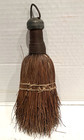 Vtg  Antique Whisk Broom Wrapped Wire Handle Straw Country Decor 7 5 