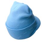 Bill Visor Cuff Beanie Knit Cap Hat Ski Thick Brim Warm Winter Unisex Us Made