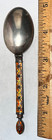 J Tostrup Norway Sterling Silver Enamel Spoon
