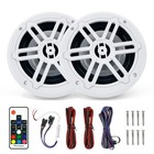 4x 6 5  Marine Speakers Rgb Led 600w Peak Waterproof Boat Audio White Grille