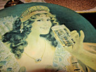 Vintage Falstaff Beer Advertisement Metal Tray Lady Holding Glass