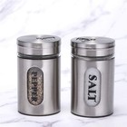 Salt And Pepper Shakers Stainless Steel And Glass Set Silver Color Easy To Use